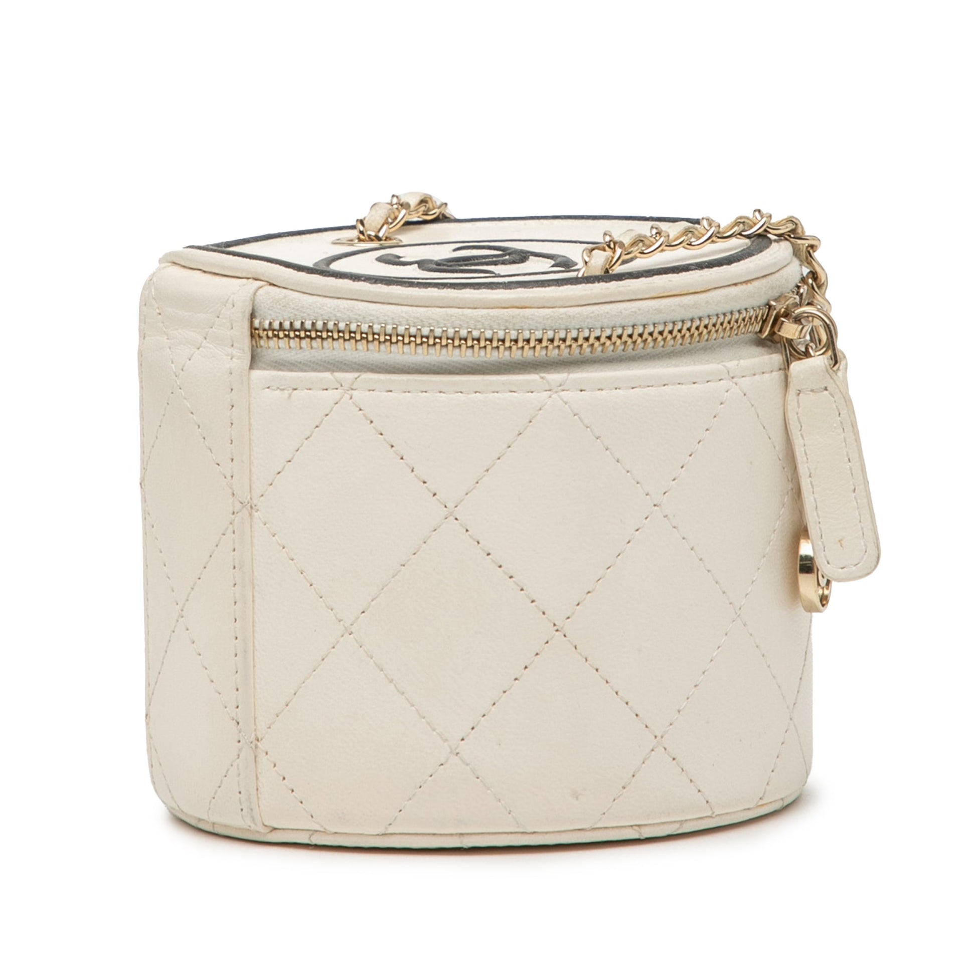 Chanel Quilted Lambskin Chain and Charm Vanity Case