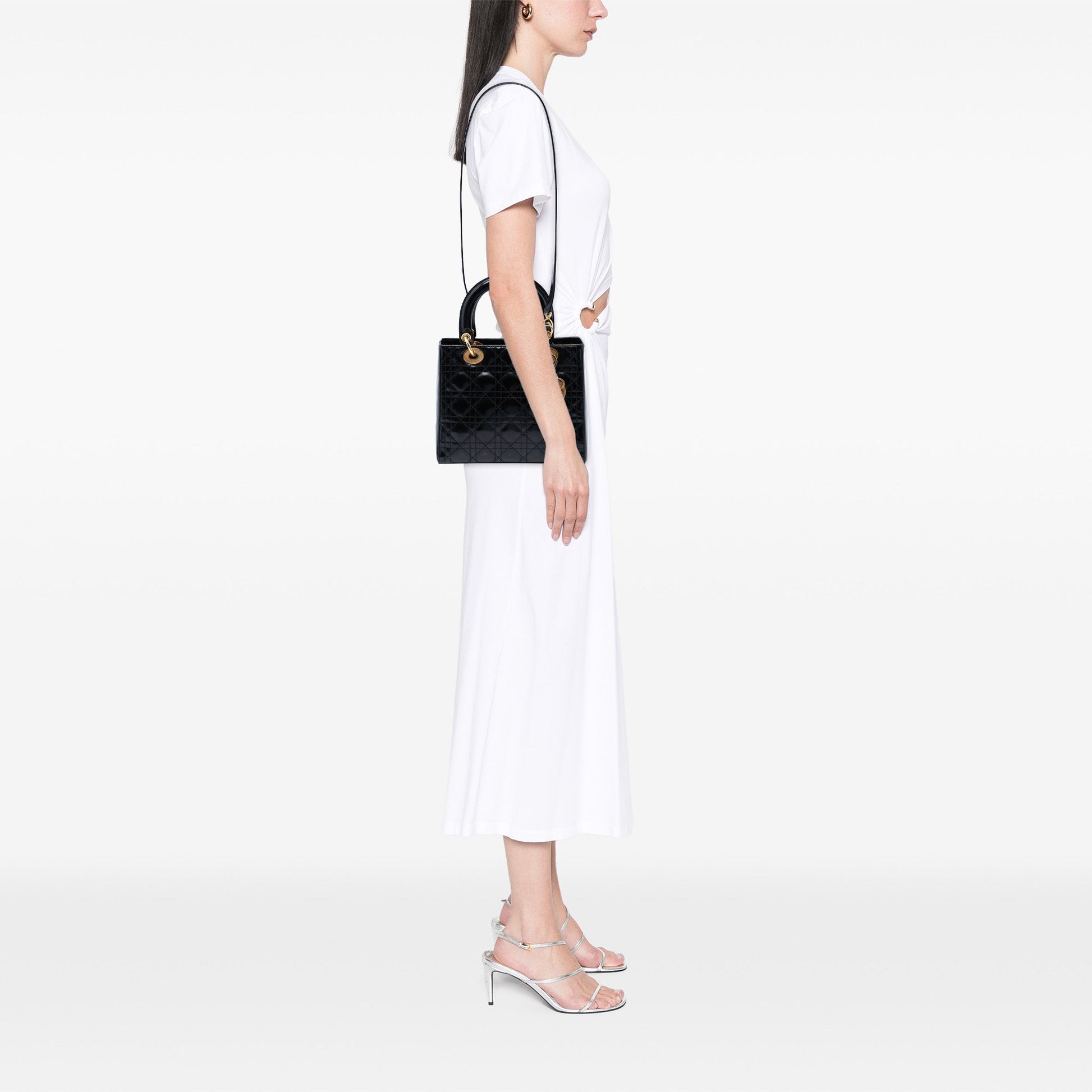 Dior Medium Patent Cannage Lady Dior