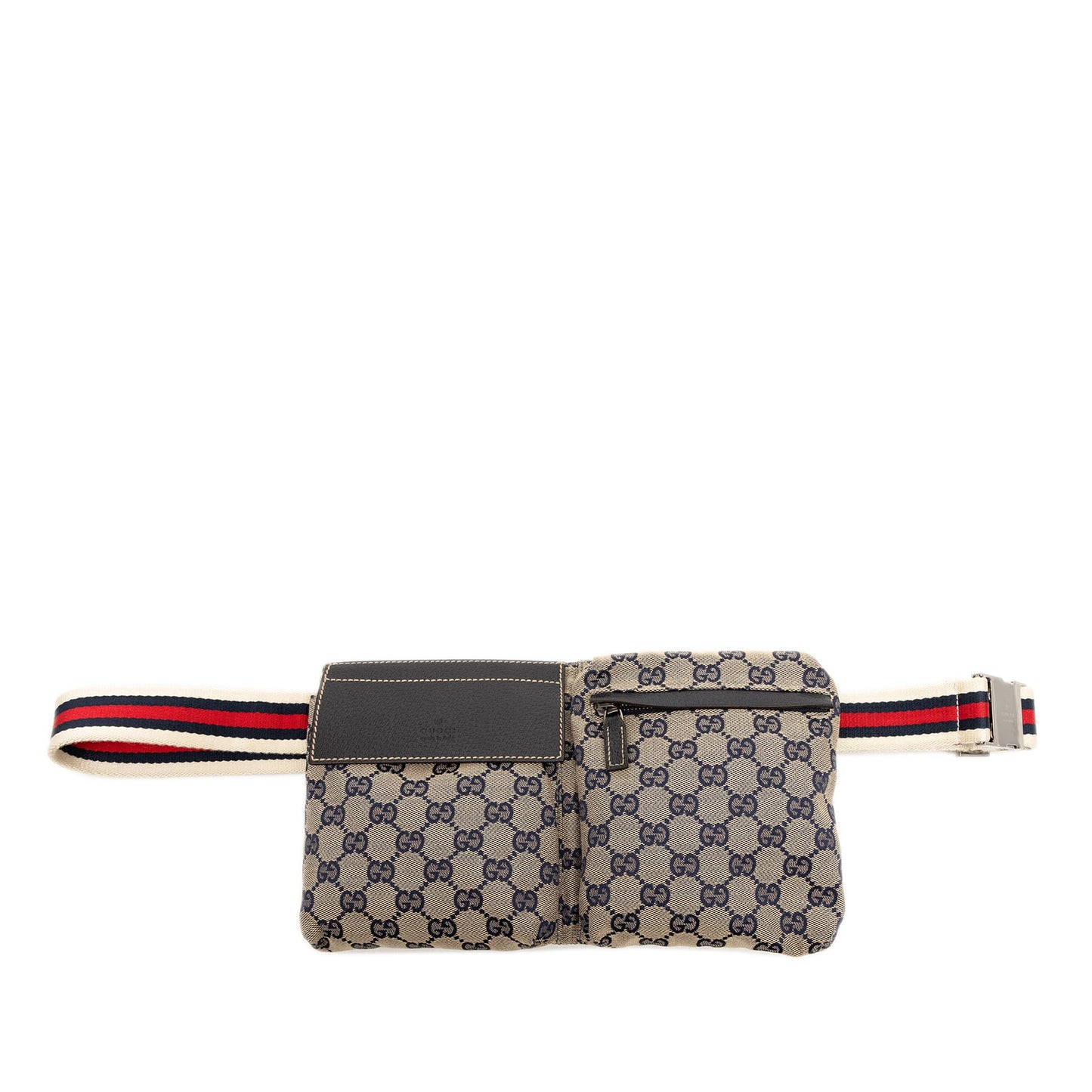 Gucci GG Canvas Web Double Pocket Belt Bag