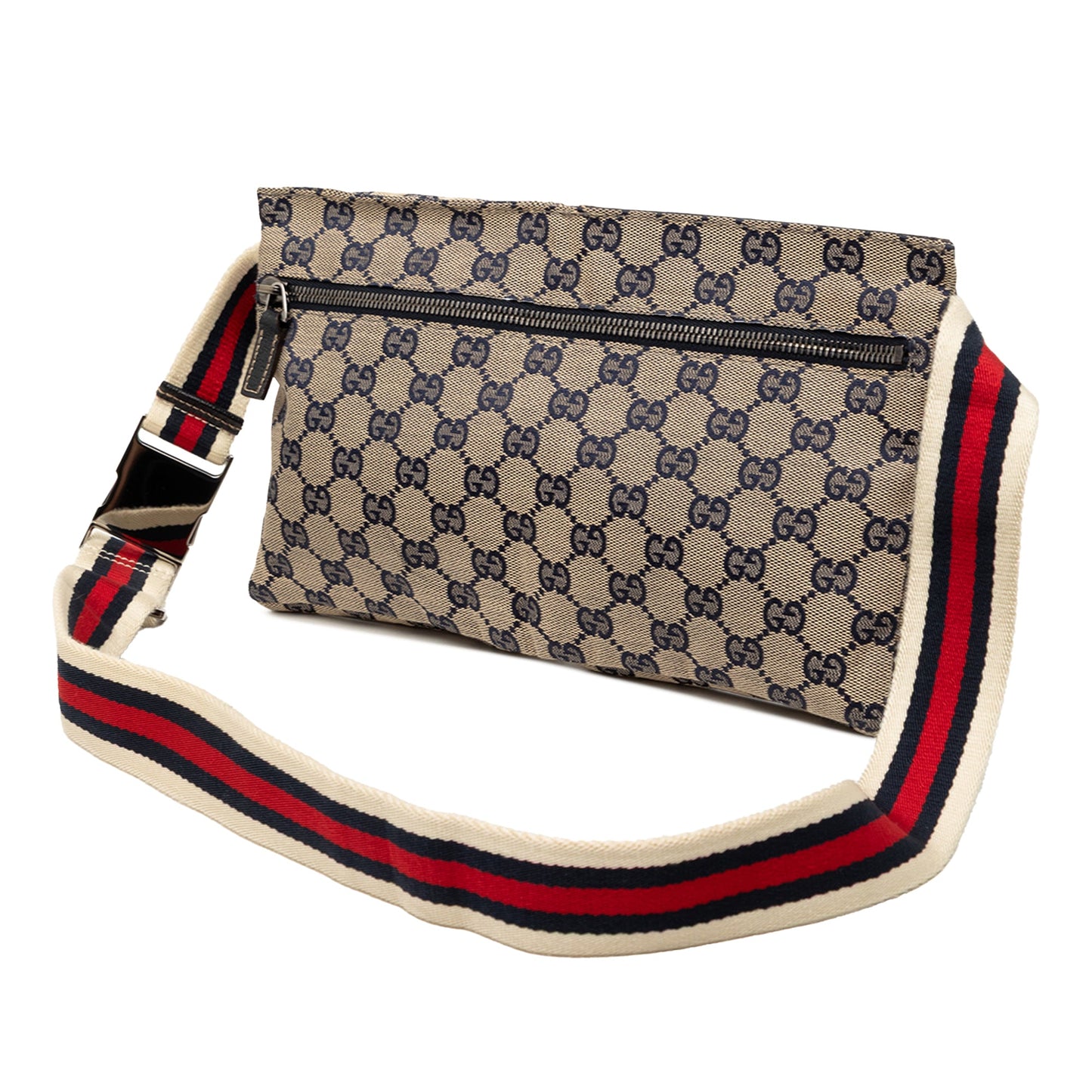 Gucci GG Canvas Web Double Pocket Belt Bag