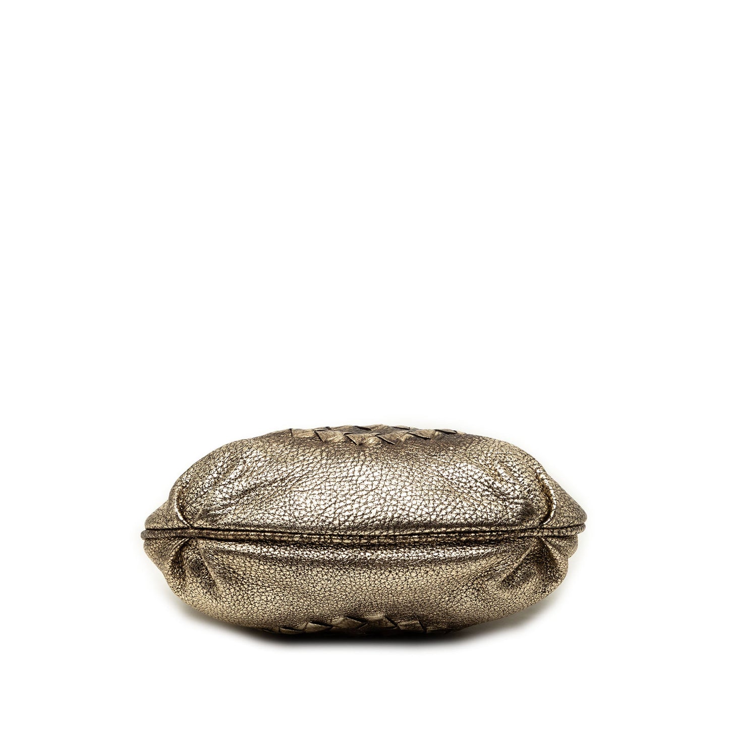 Bottega Veneta Metallic Intrecciato Trimmed Cervo Deerskin Illusion Shoulder Bag