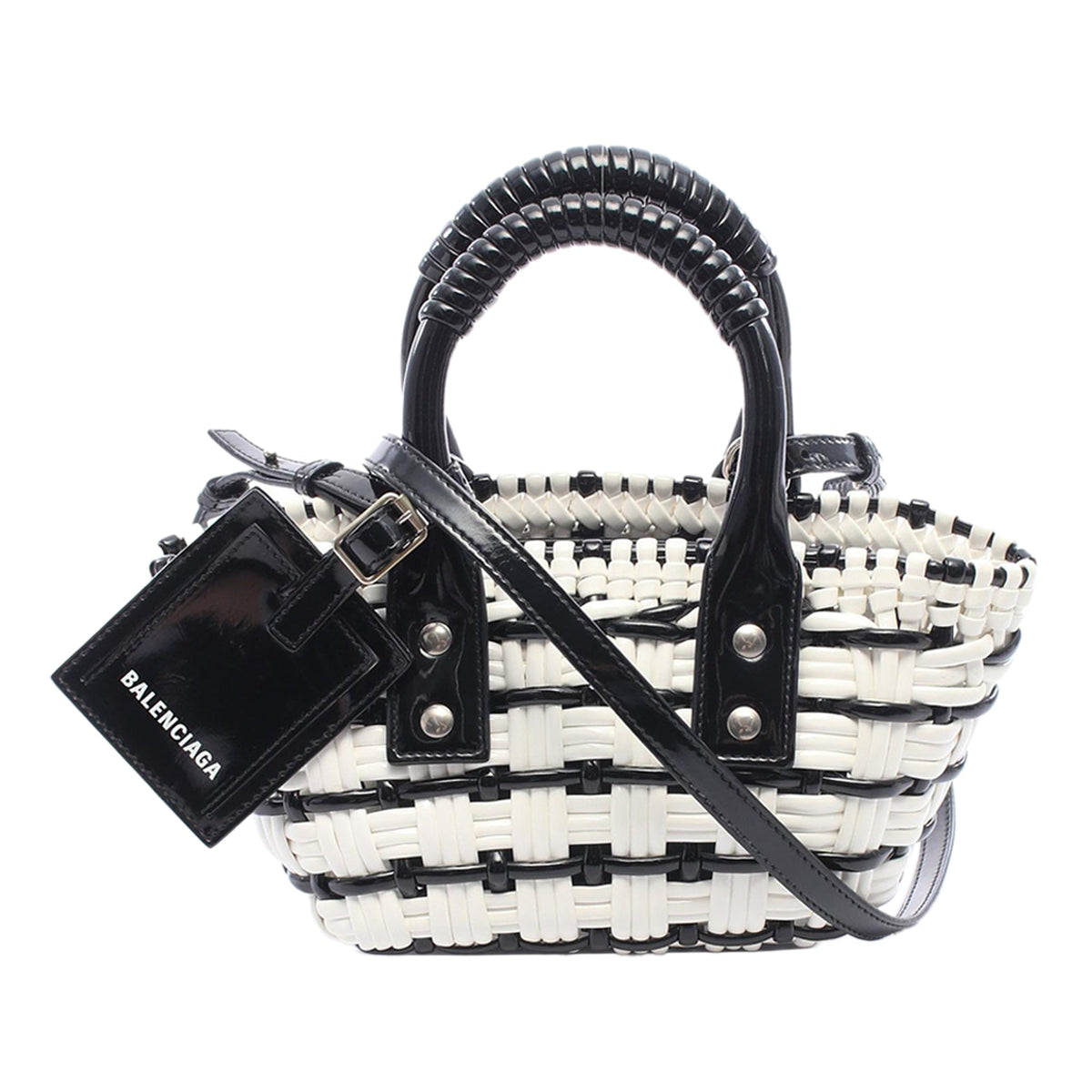 Balenciaga Faux Leather Bistro Basket Bag XXS