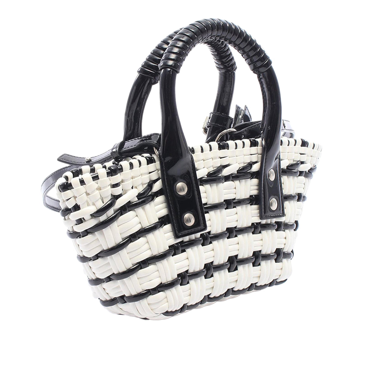 Balenciaga Faux Leather Bistro Basket Bag XXS