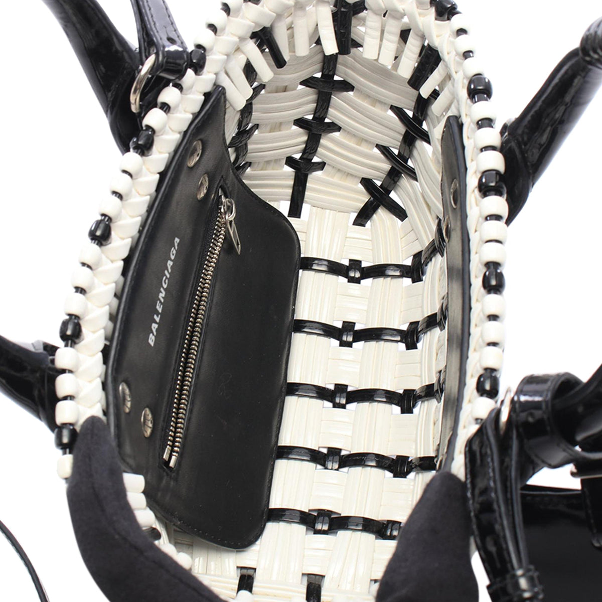 Balenciaga Faux Leather Bistro Basket Bag XXS