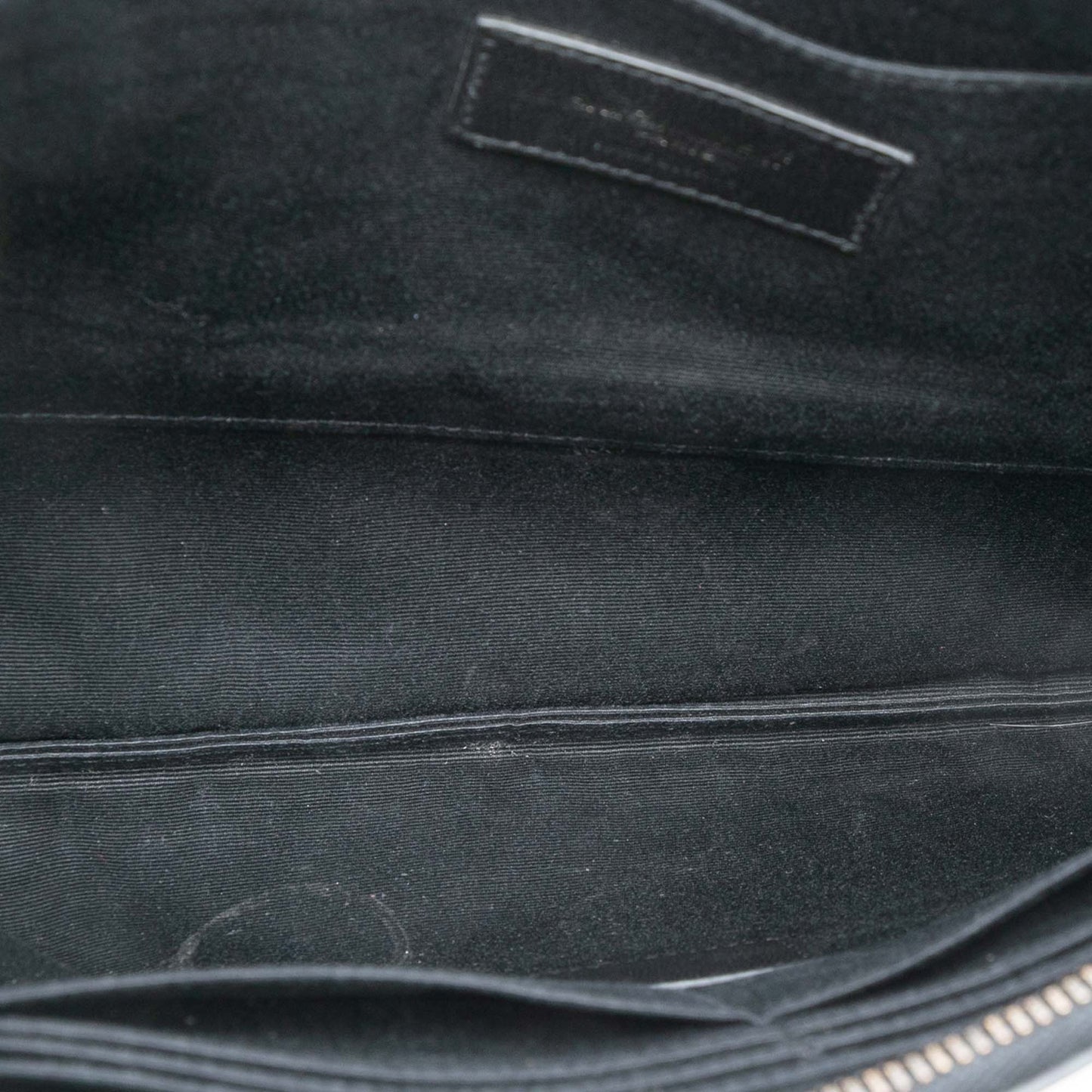 Saint Laurent Croc Embossed Leather Monogram Zip Pouch