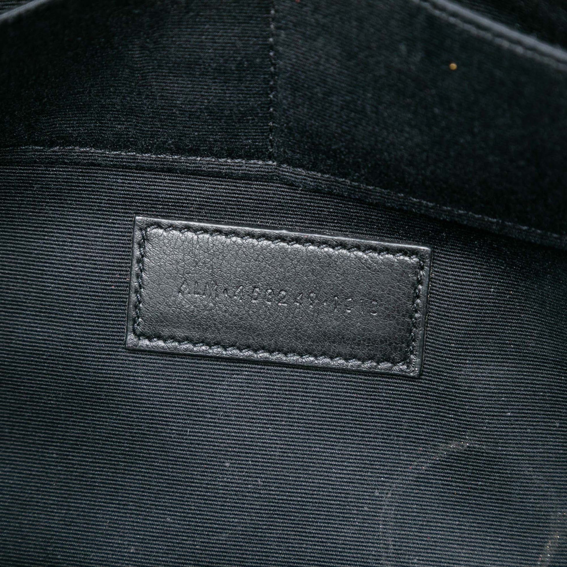 Saint Laurent Croc Embossed Leather Monogram Zip Pouch
