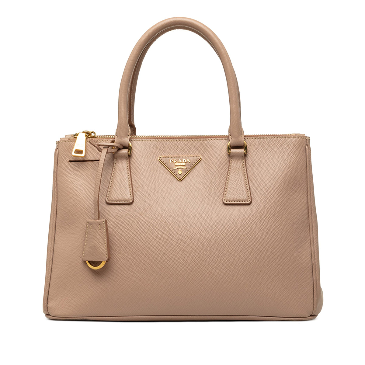 Prada Small Saffiano Lux Galleria Double Zip Satchel — Pink