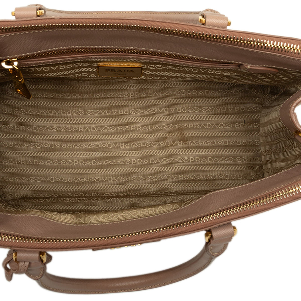 Prada Small Saffiano Lux Galleria Double Zip Satchel — Pink