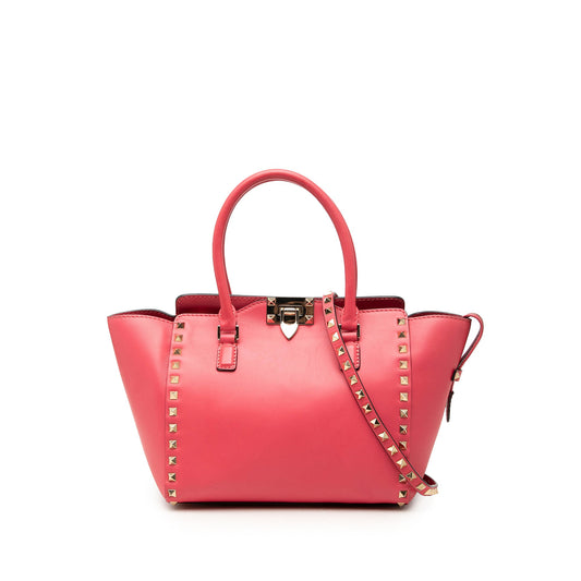 Valentino Small Leather Rockstud Trapeze Satchel