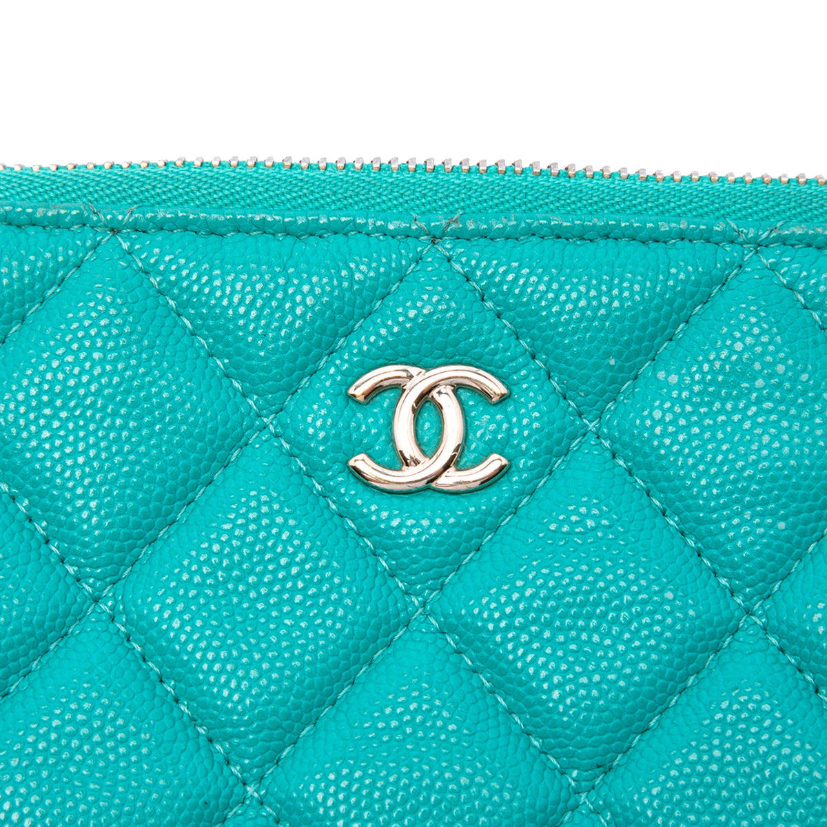 Chanel Medium Quilted Caviar O Case Clutch — Blue