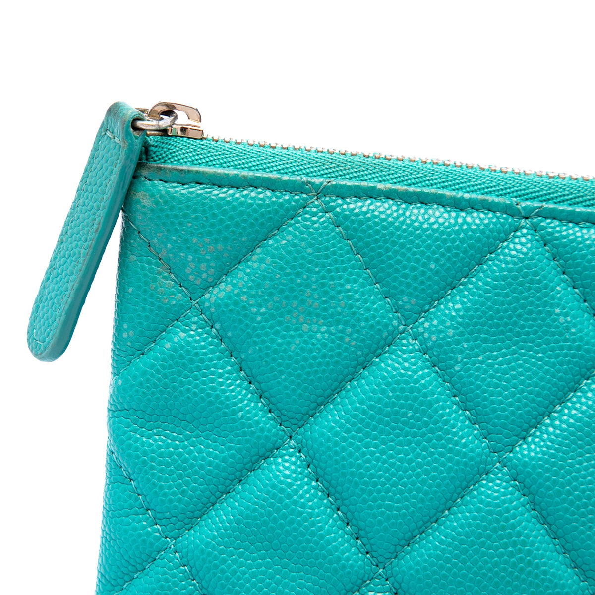 Chanel Medium Quilted Caviar O Case Clutch — Blue