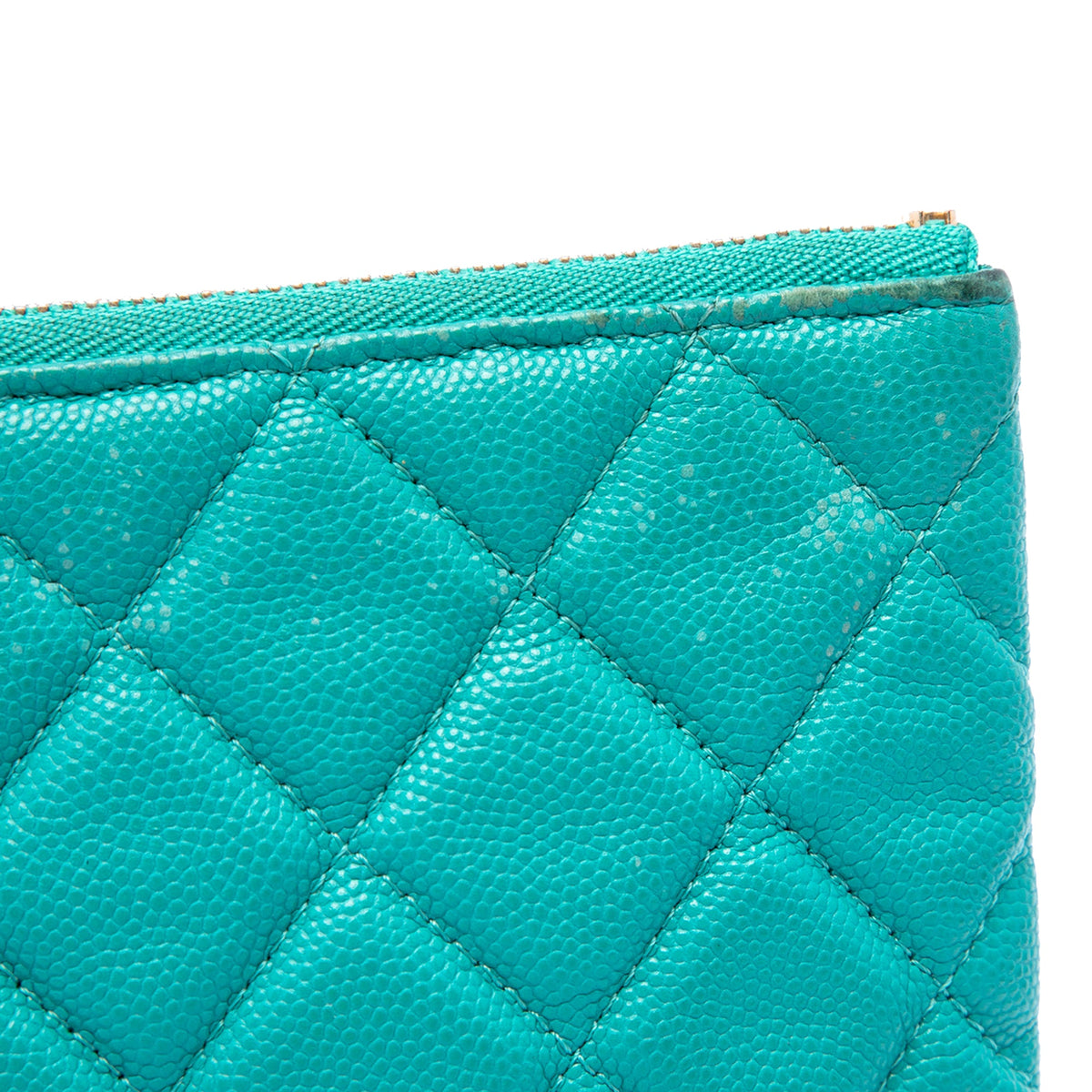 Chanel Medium Quilted Caviar O Case Clutch — Blue