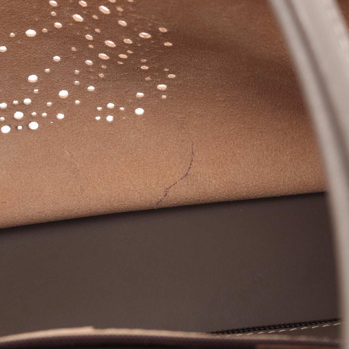 LOEWE Leather Perforated Anagram Tote — Beige