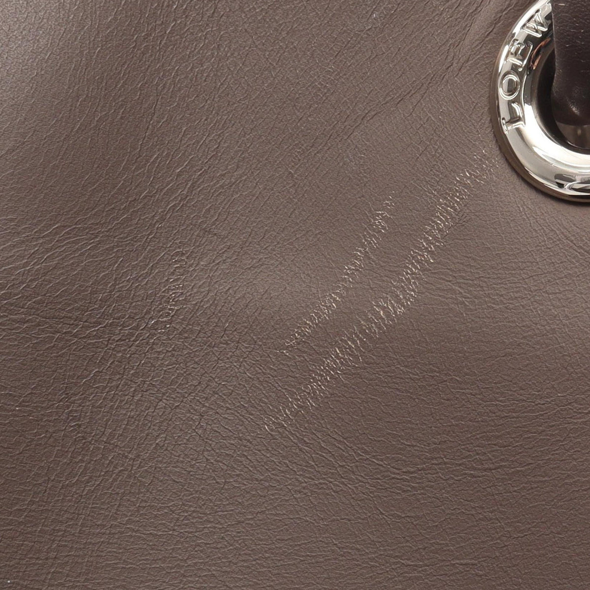 LOEWE Leather Perforated Anagram Tote — Beige