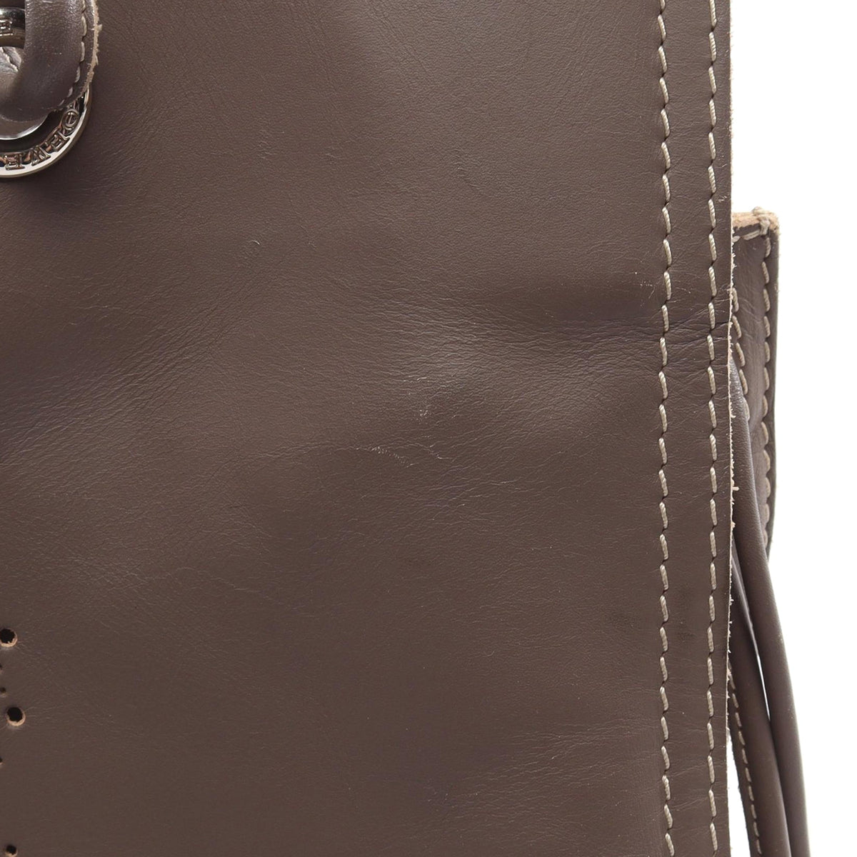 LOEWE Leather Perforated Anagram Tote — Beige