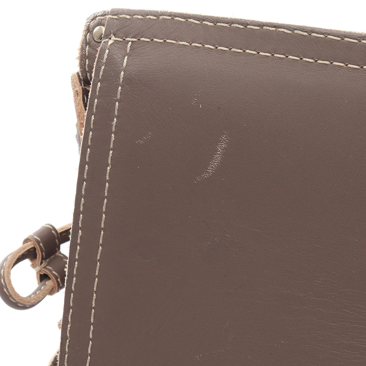 LOEWE Leather Perforated Anagram Tote — Beige