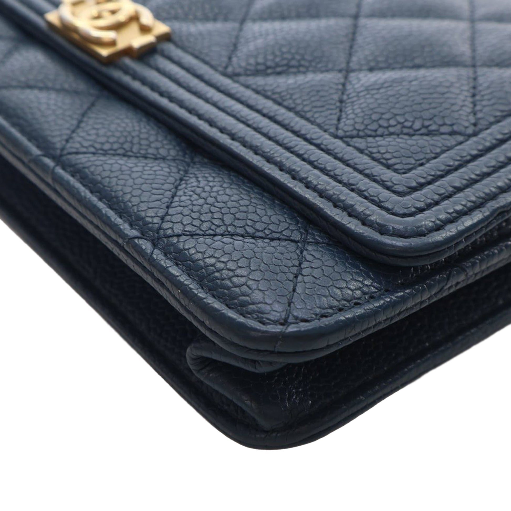 Chanel Quilted Caviar Boy Wallet on Chain
