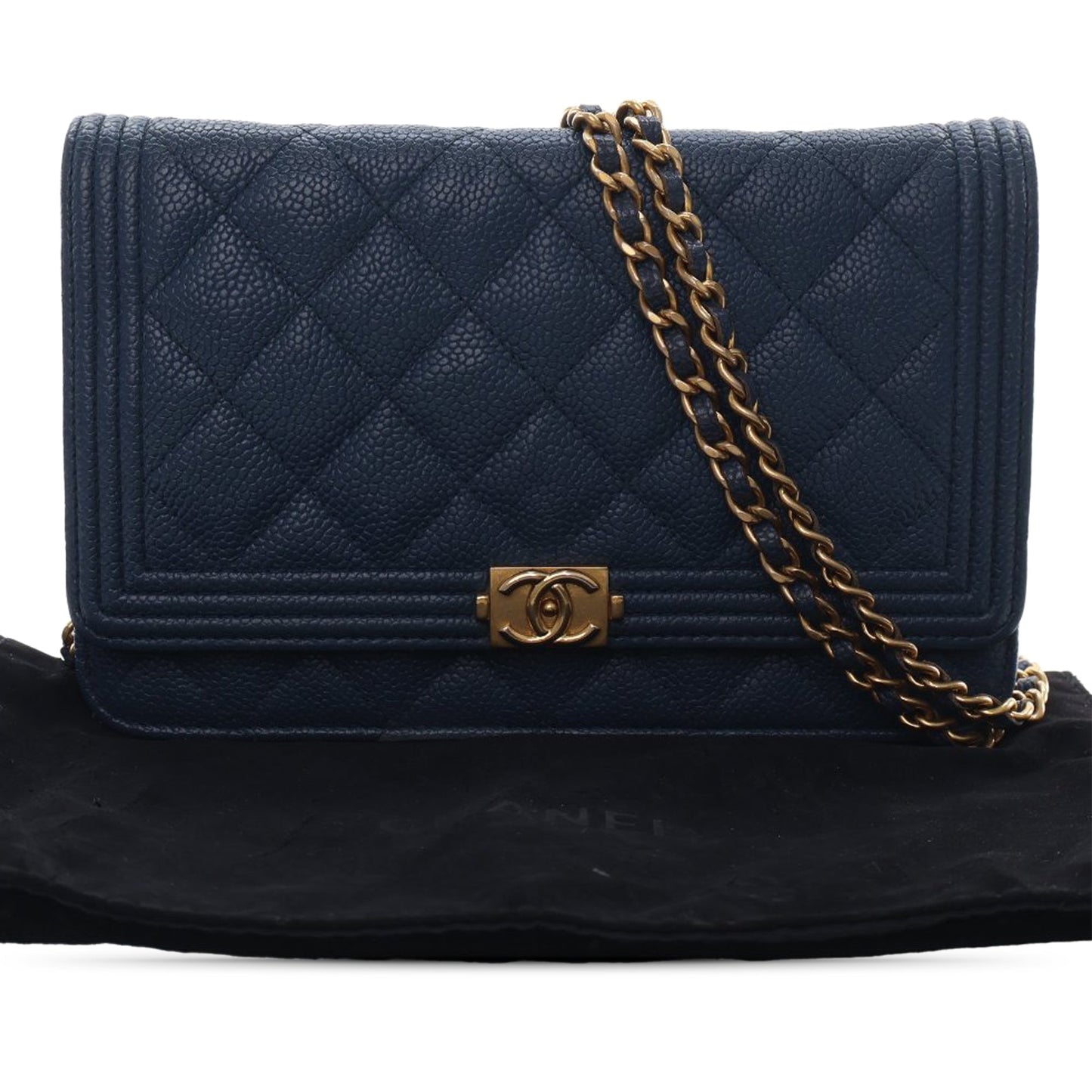 Chanel Quilted Caviar Boy Wallet on Chain