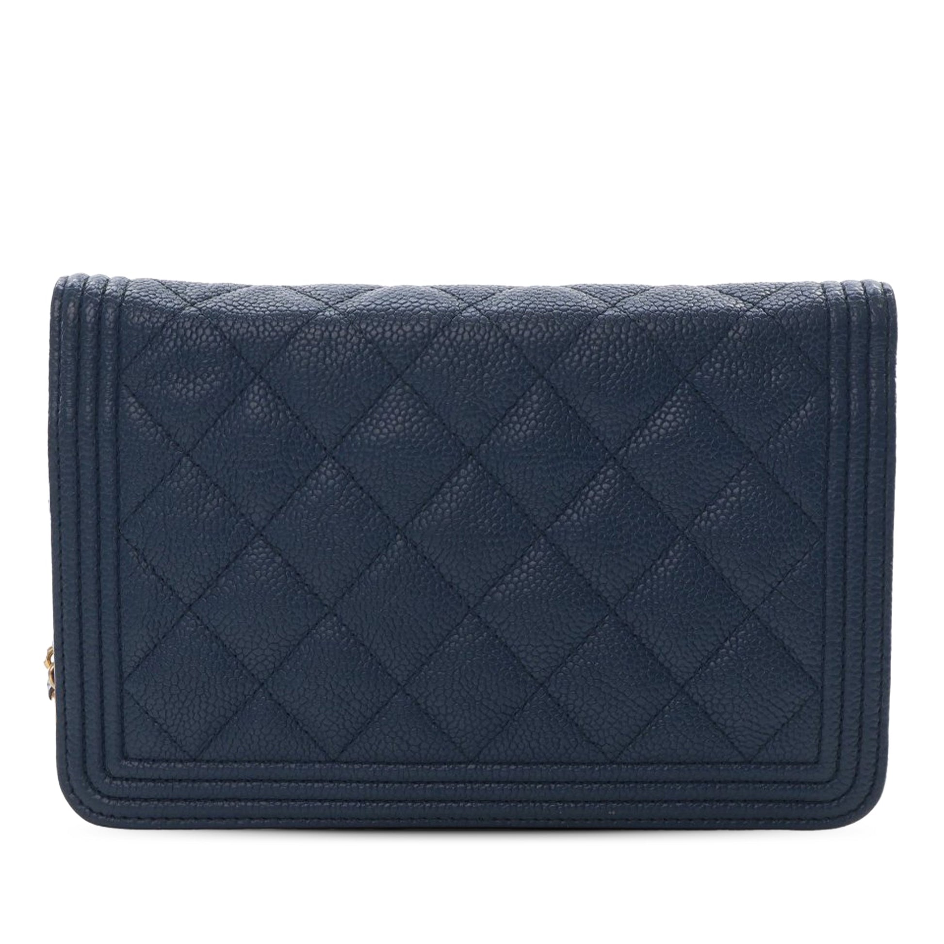 Chanel Quilted Caviar Boy Wallet on Chain