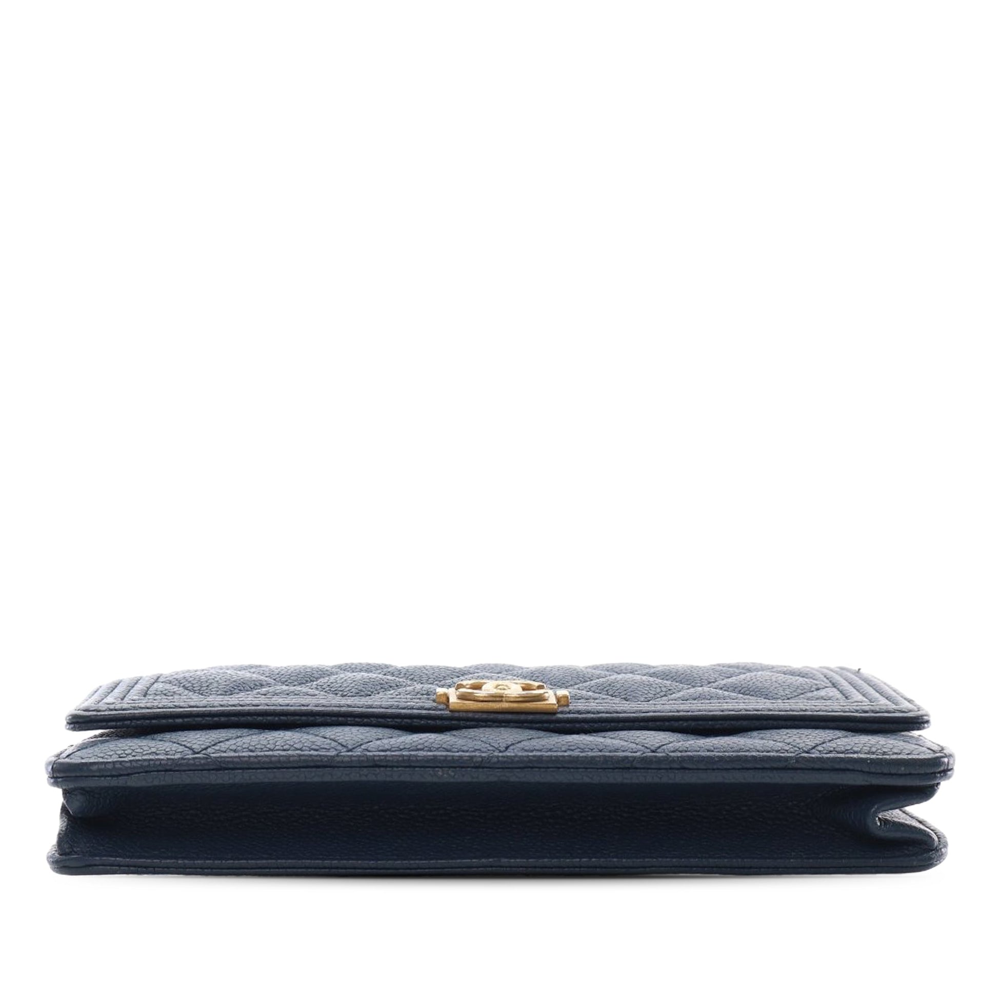 Chanel Quilted Caviar Boy Wallet on Chain