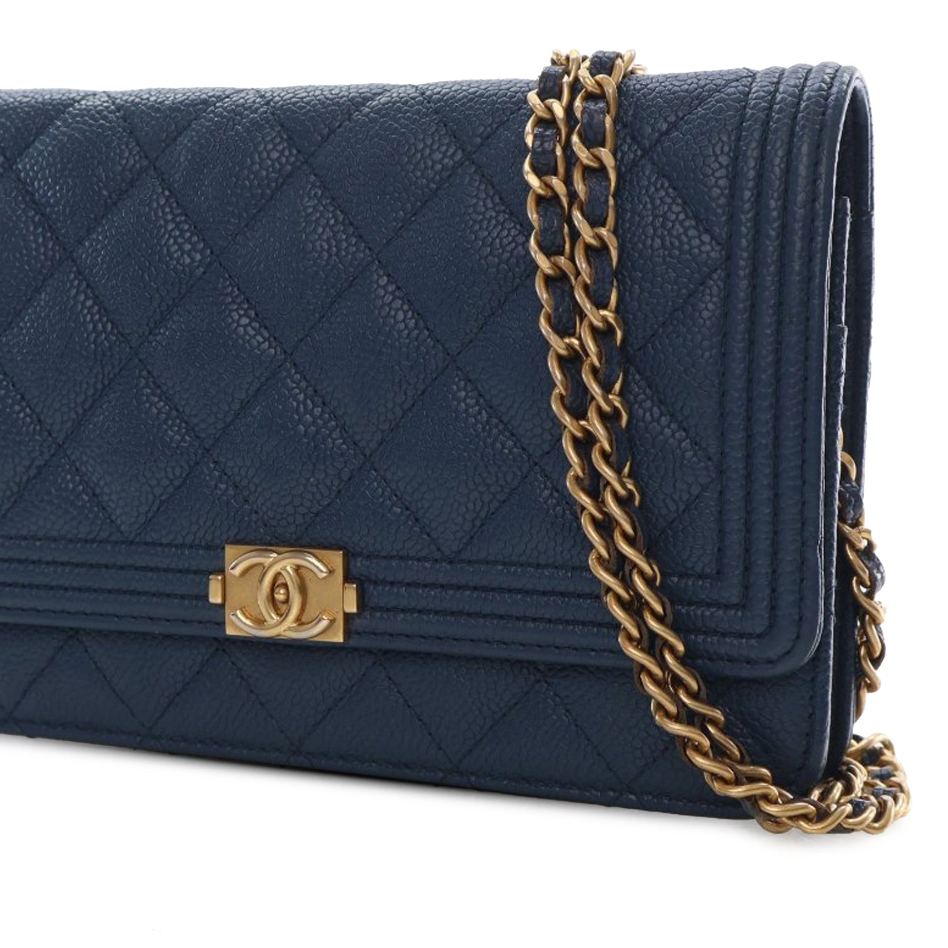Chanel Quilted Caviar Boy Wallet on Chain