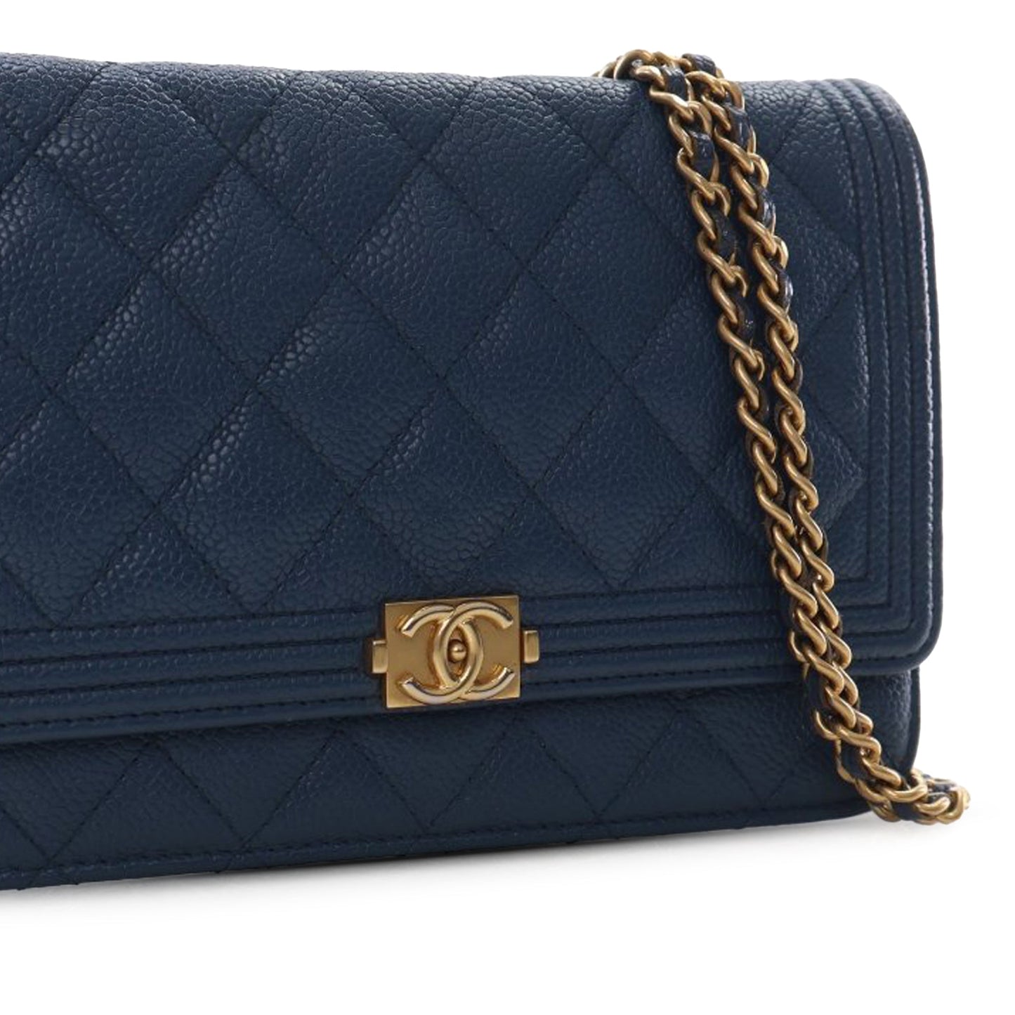 Chanel Quilted Caviar Boy Wallet on Chain