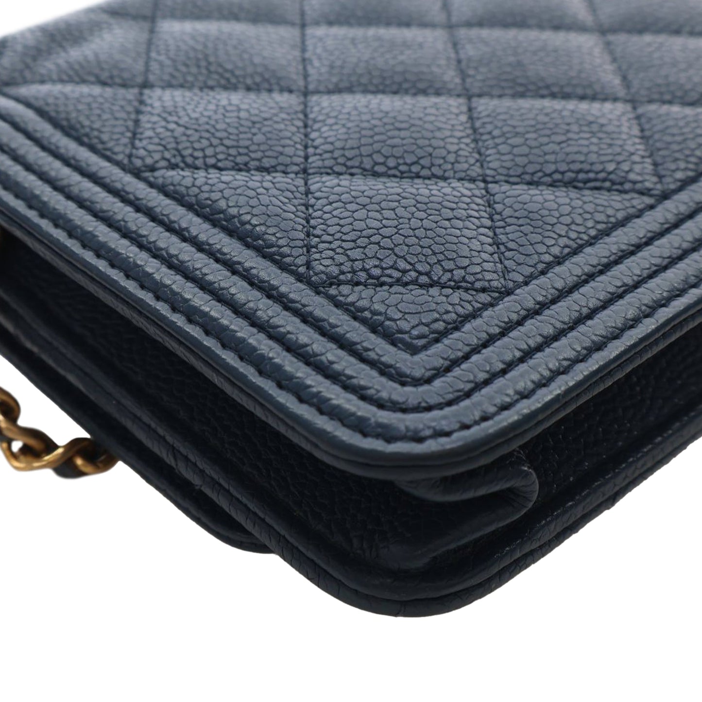 Chanel Quilted Caviar Boy Wallet on Chain