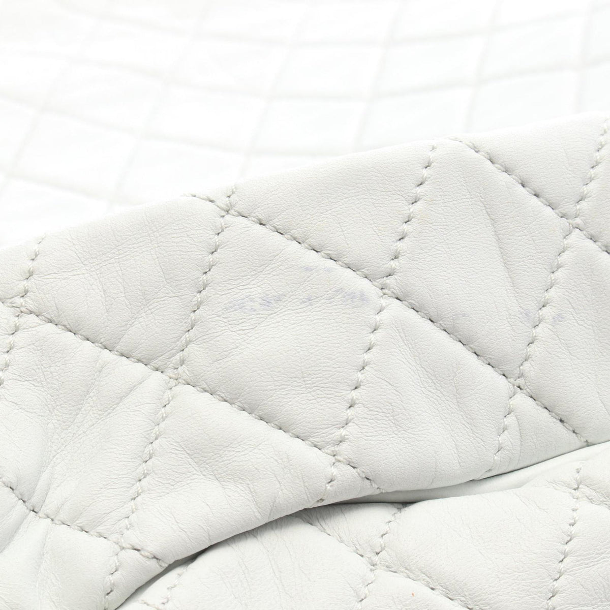Chanel Large Quilted Lambskin Chain Mail Hobo — White
