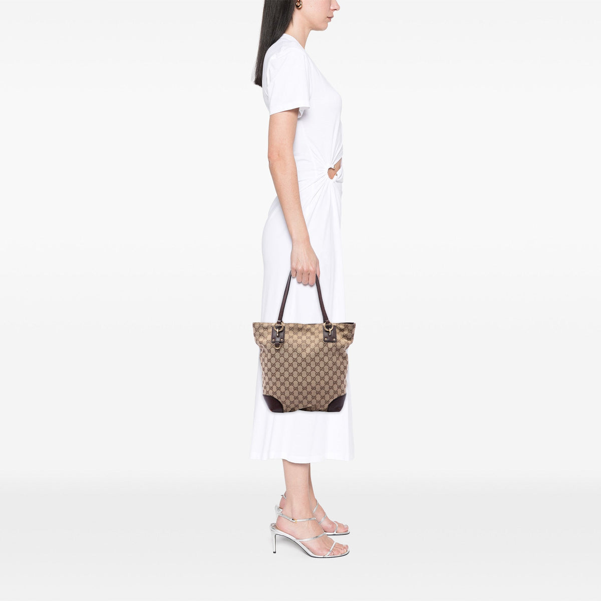 Gucci GG Canvas GG Charm Tote — Beige