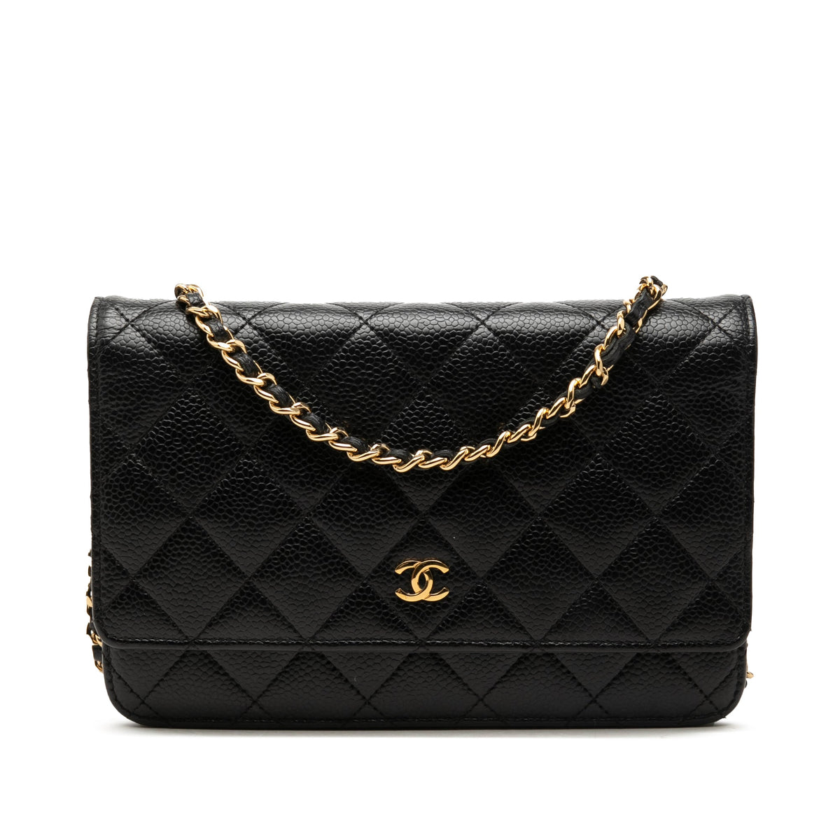 Chanel CC Quilted Caviar Wallet on Chain