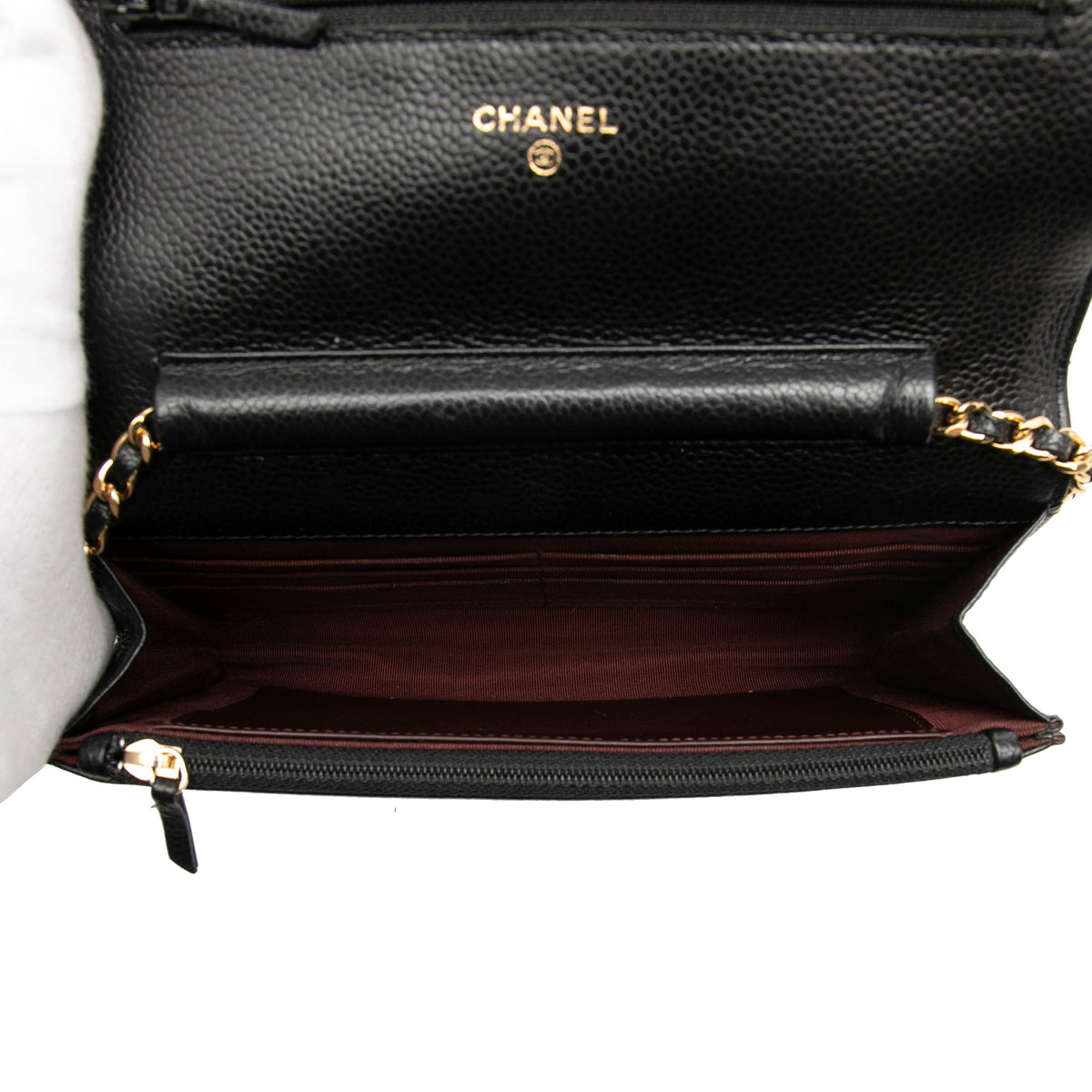 Chanel CC Quilted Caviar Wallet on Chain
