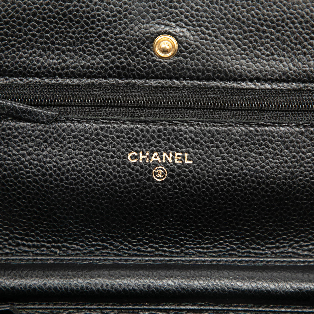 Chanel CC Quilted Caviar Wallet on Chain