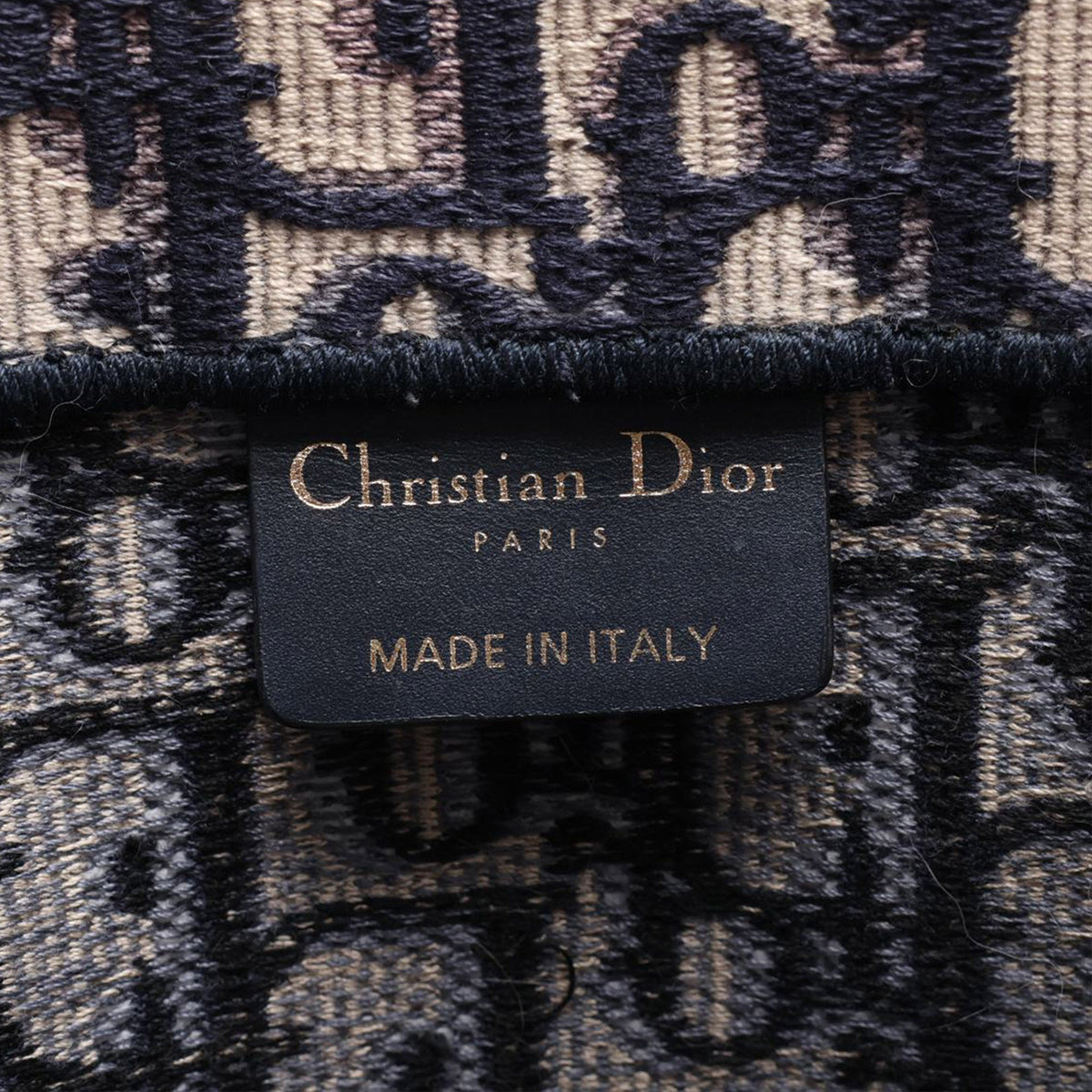 Dior Medium Oblique Embroidered Canvas Book Tote — Blue