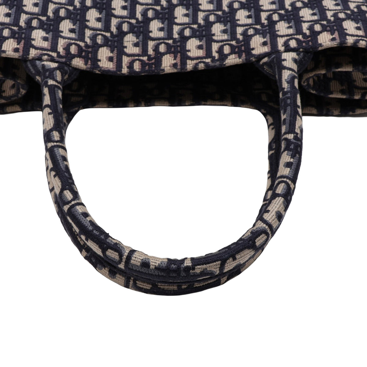 Dior Medium Oblique Embroidered Canvas Book Tote — Blue