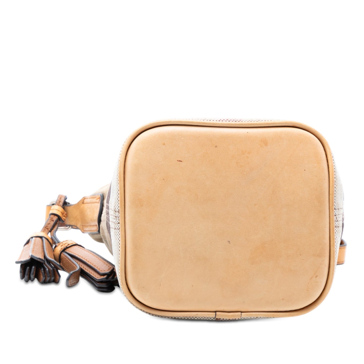 Burberry Mini Mega Check Canvas Ashby Tassel Bucket Bag