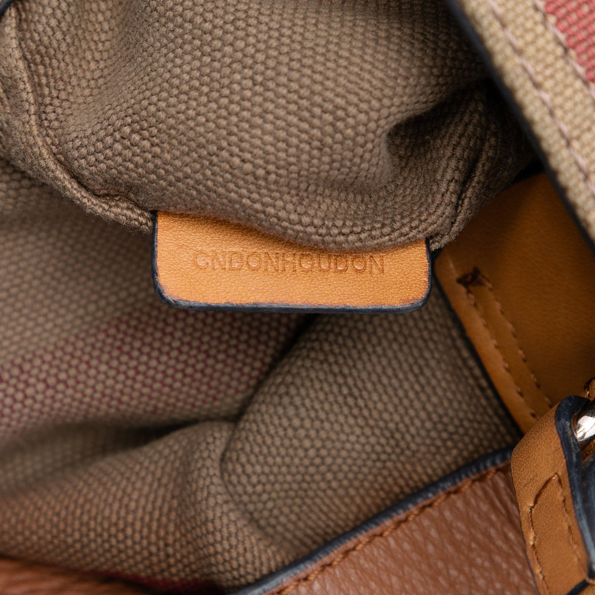 Burberry Mini Mega Check Canvas Ashby Tassel Bucket Bag