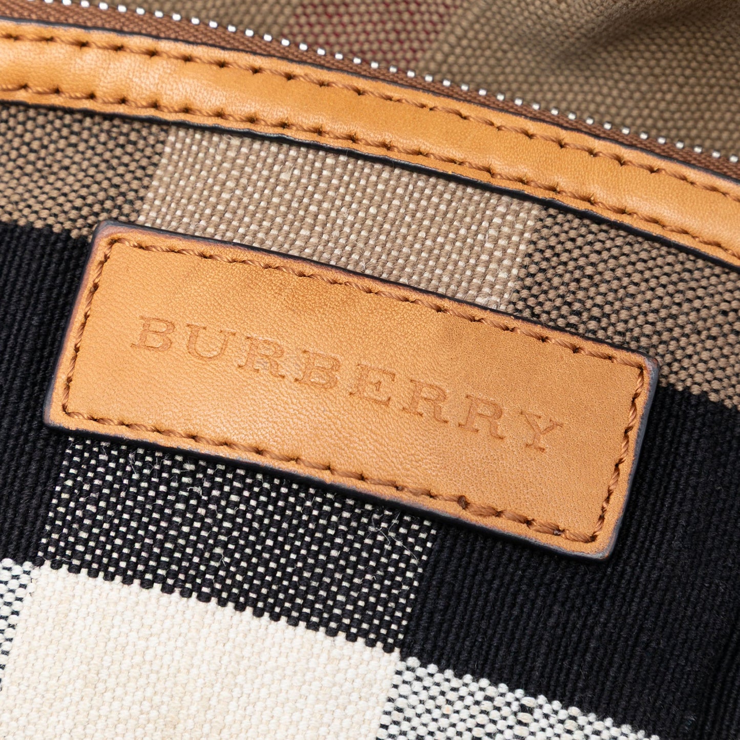 Burberry Mini Mega Check Canvas Ashby Tassel Bucket Bag