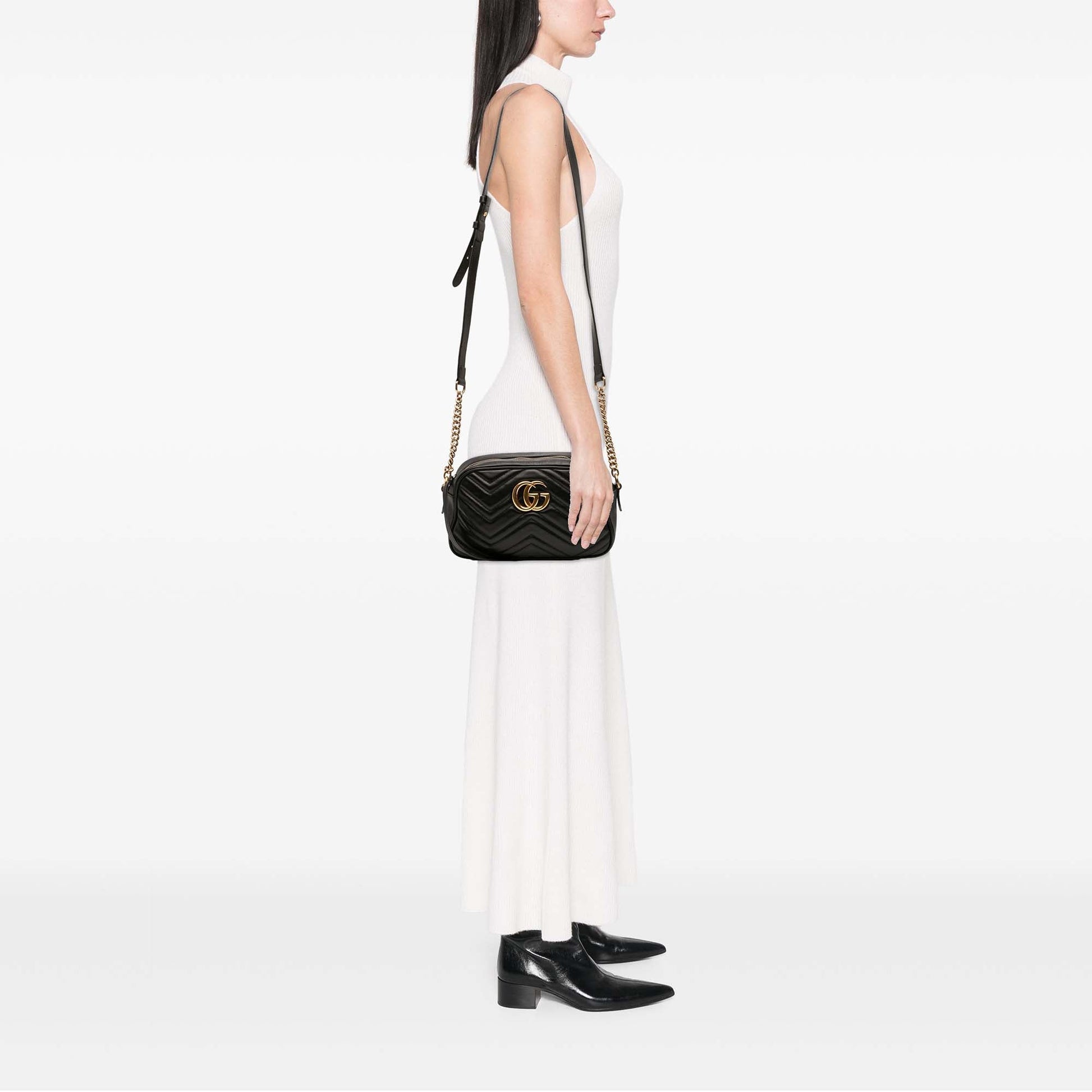 Gucci Small GG Marmont Matelasse Calfskin Crossbody