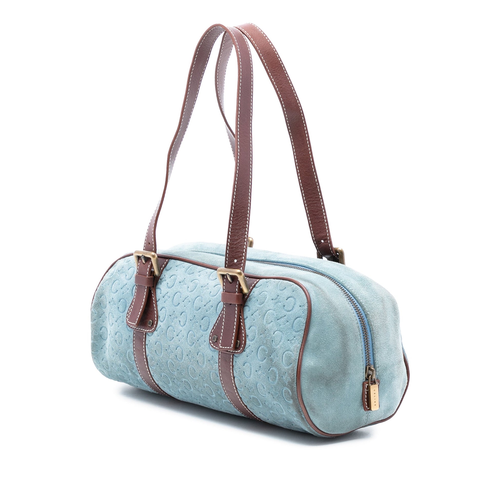 Celine C Macadam Suede Shoulder Bag