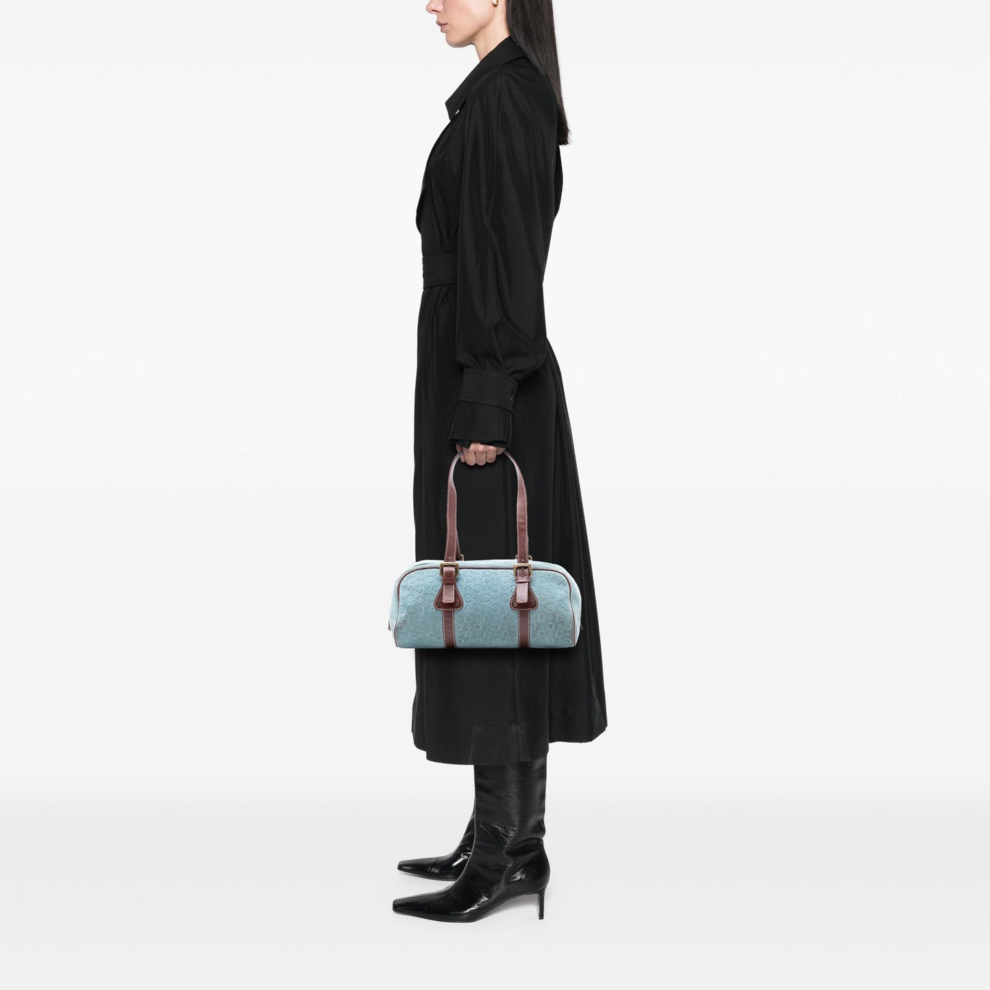 Celine C Macadam Suede Shoulder Bag