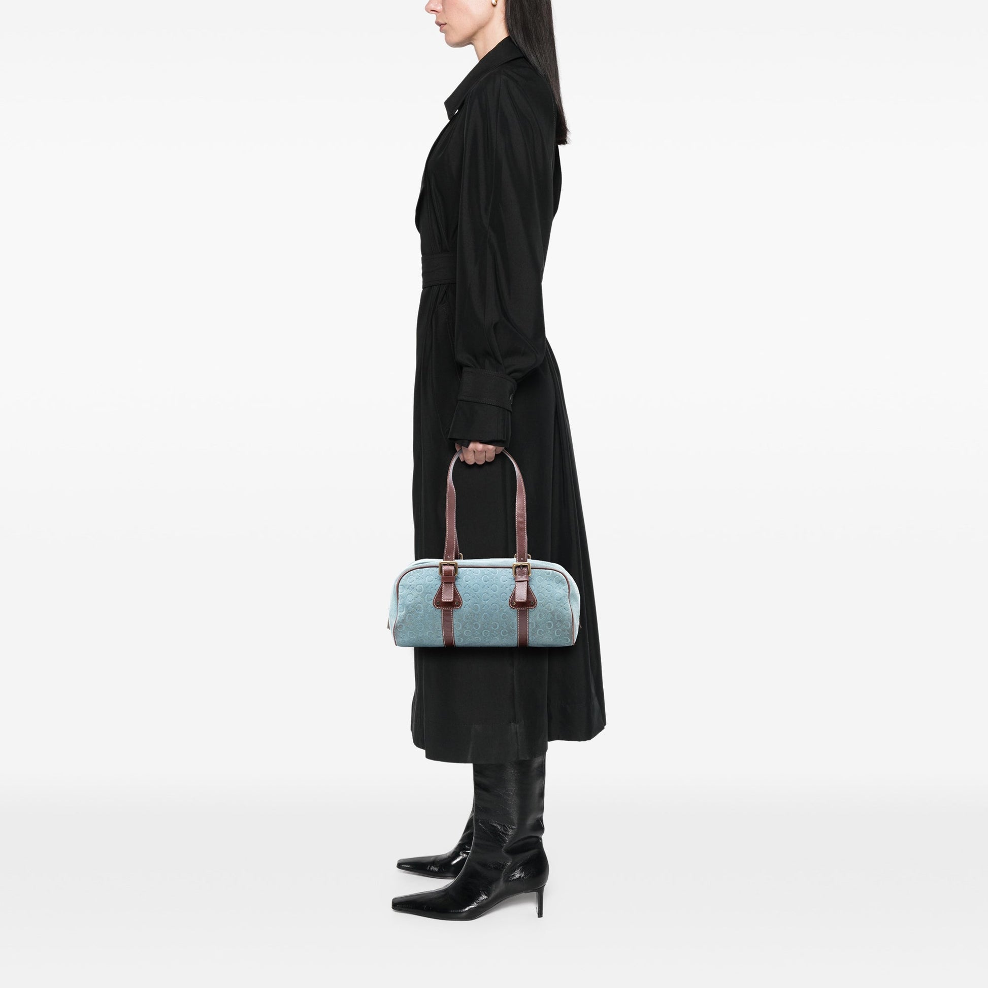 Celine C Macadam Suede Shoulder Bag