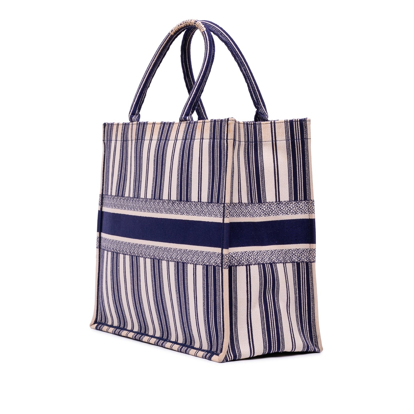 Dior Large Canvas Striped Book Tote