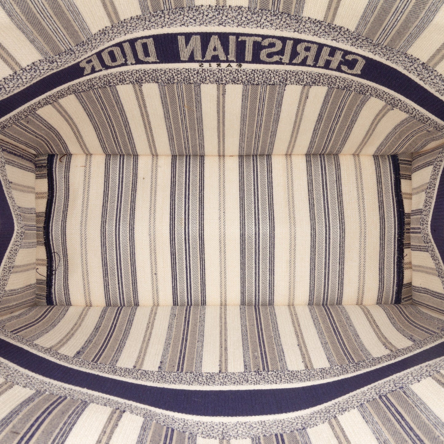 Dior Large Canvas Striped Book Tote