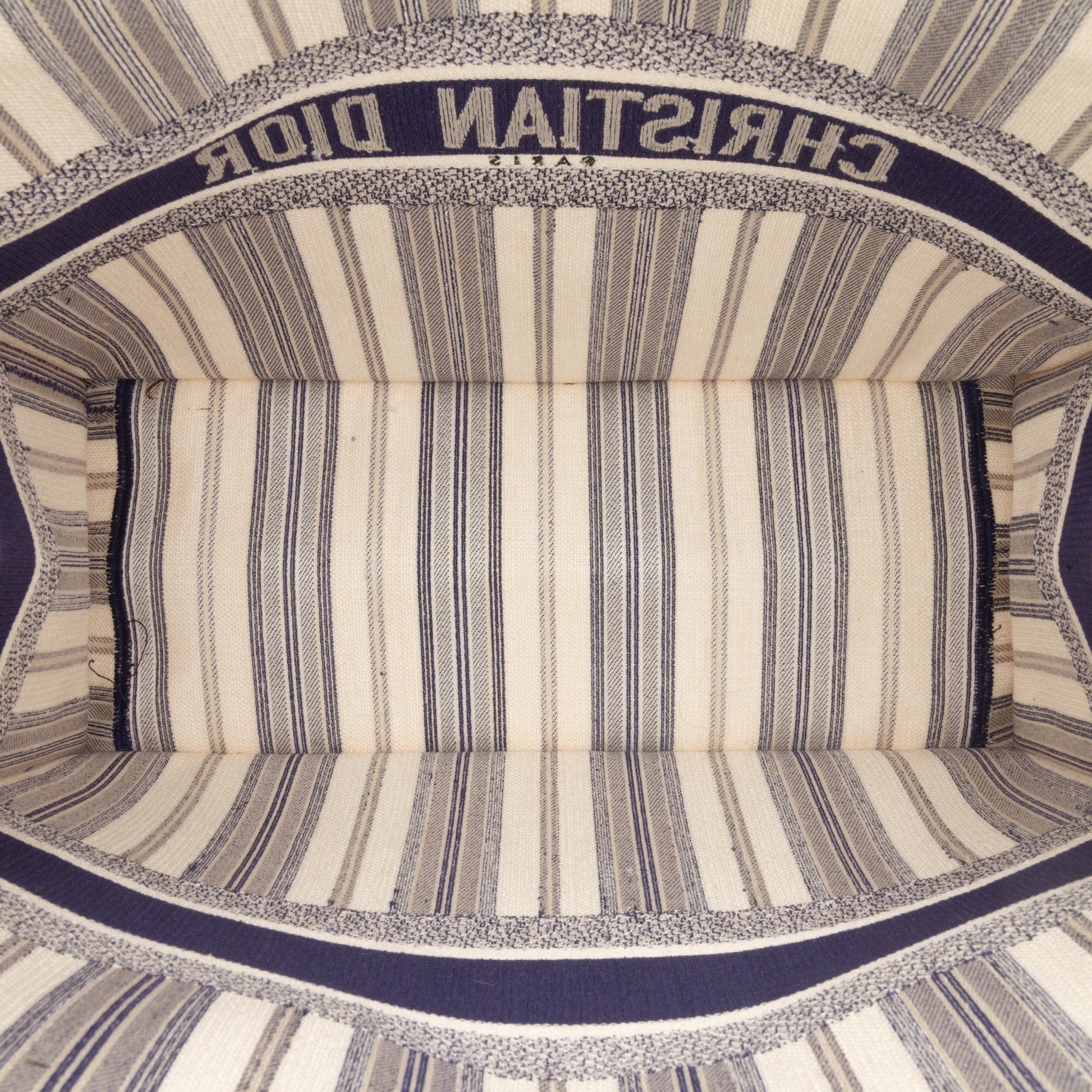 Dior Large Canvas Striped Book Tote