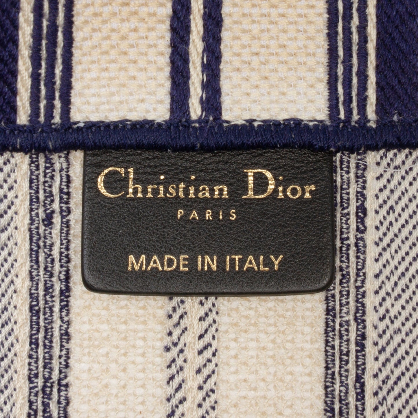 Dior Large Canvas Striped Book Tote