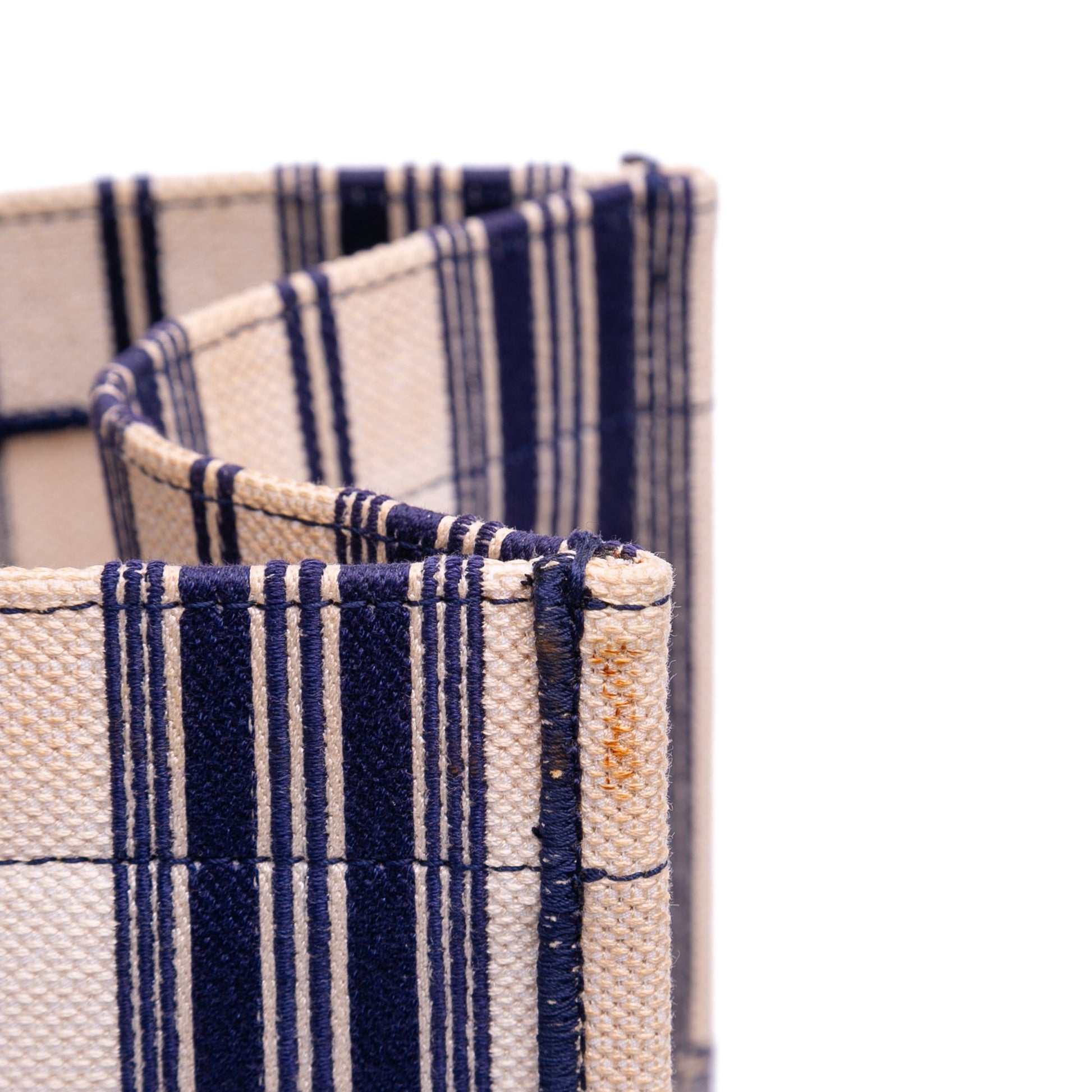 Dior Large Canvas Striped Book Tote