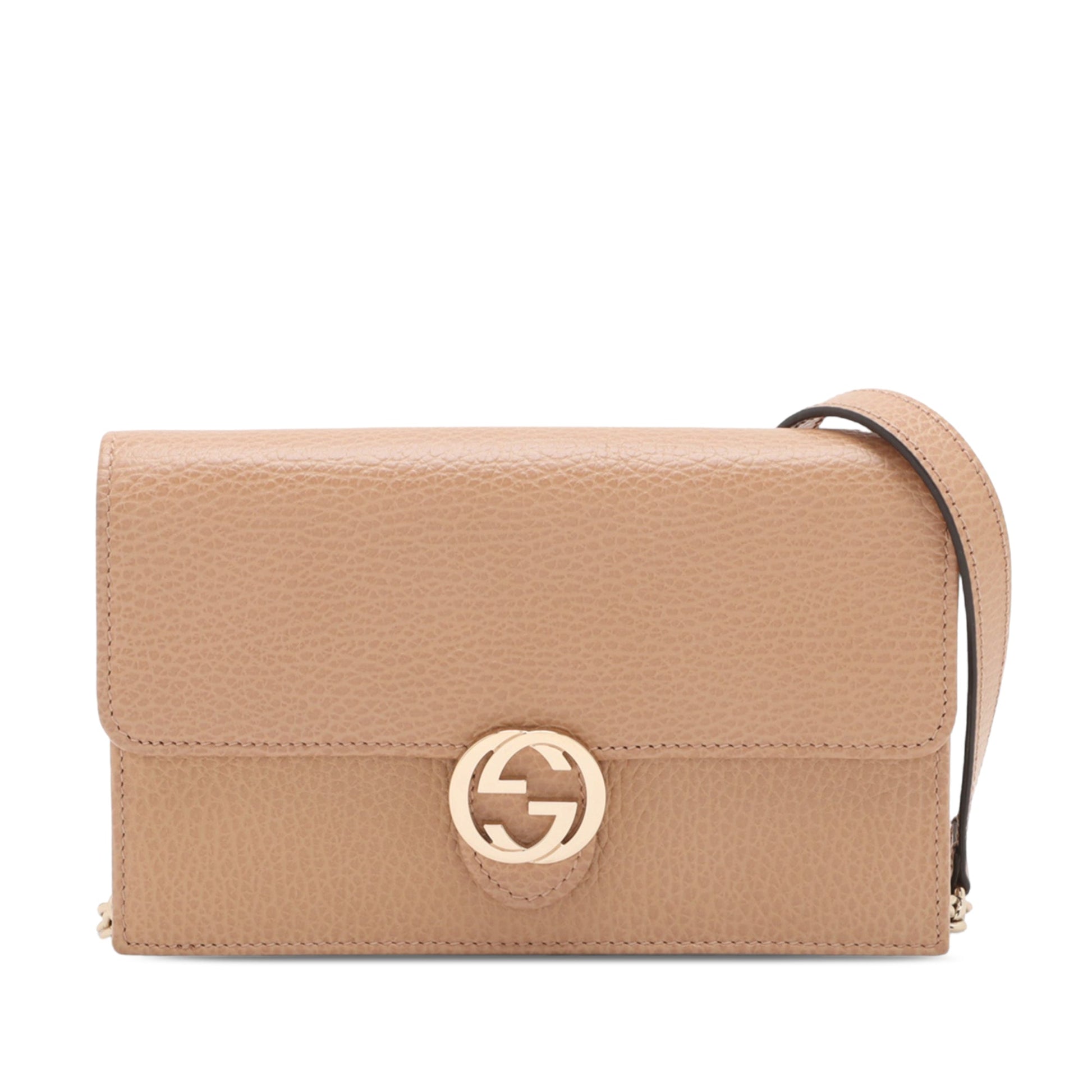 Gucci Dollar Calfskin Interlocking G Wallet on Chain