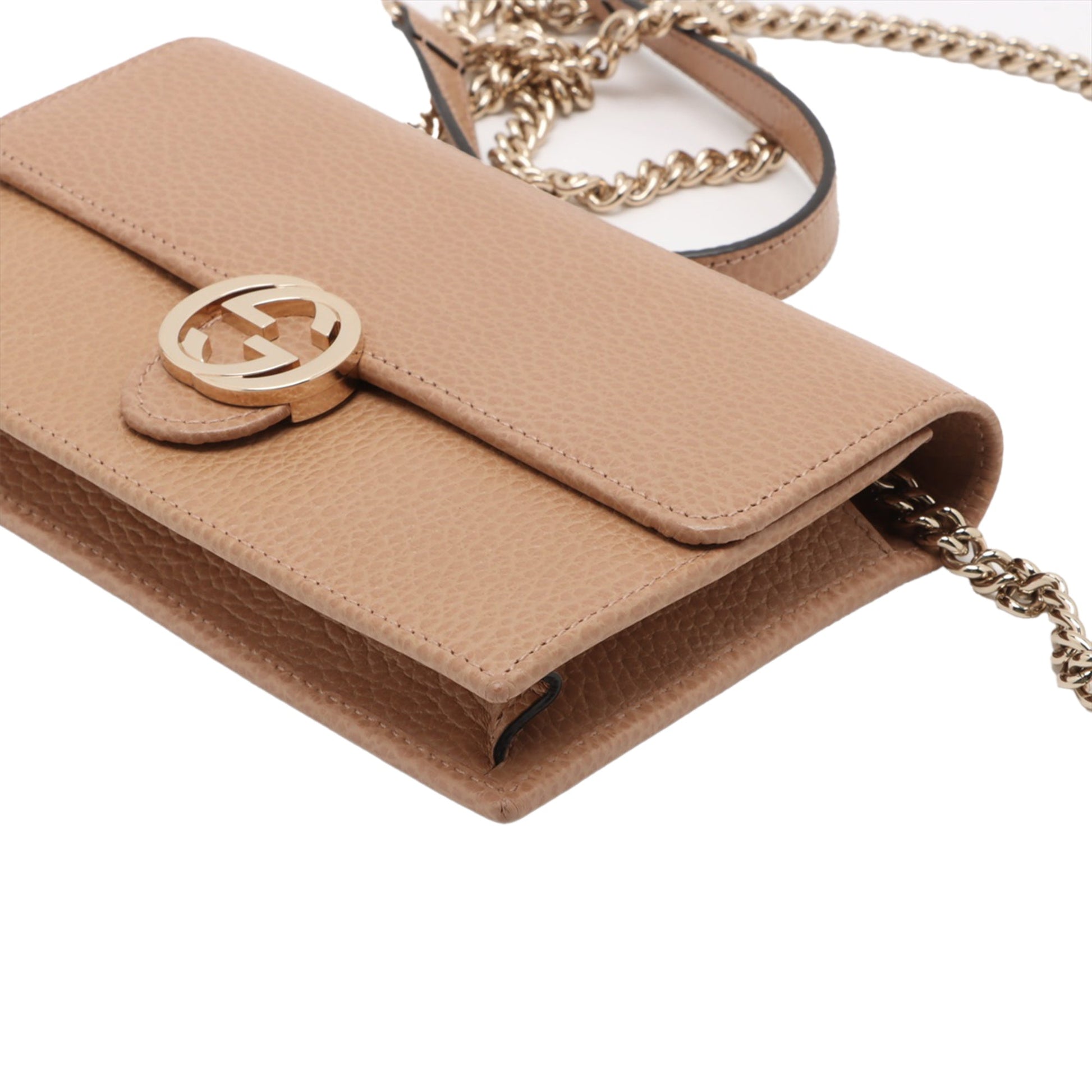 Gucci Dollar Calfskin Interlocking G Wallet on Chain