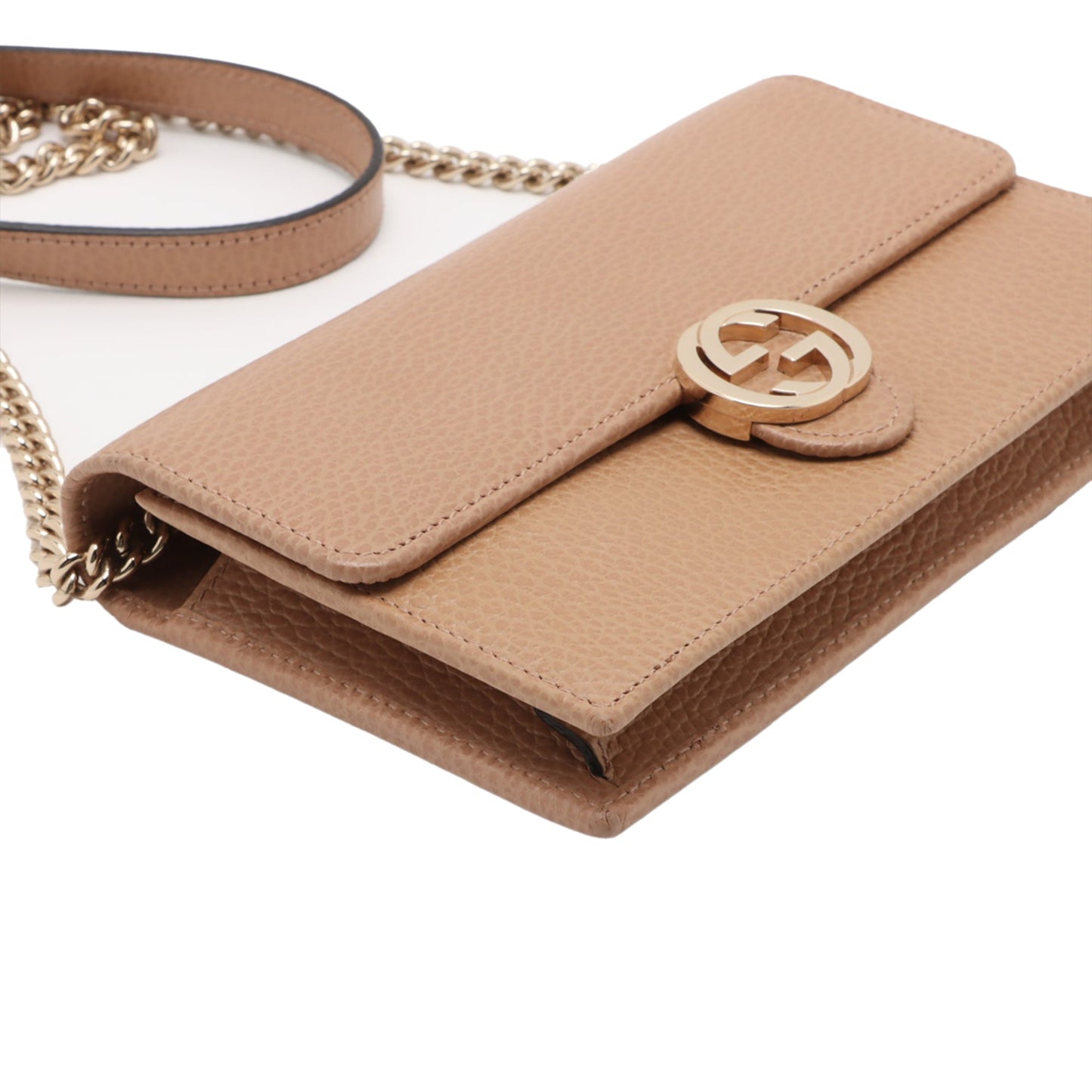 Gucci Dollar Calfskin Interlocking G Wallet on Chain