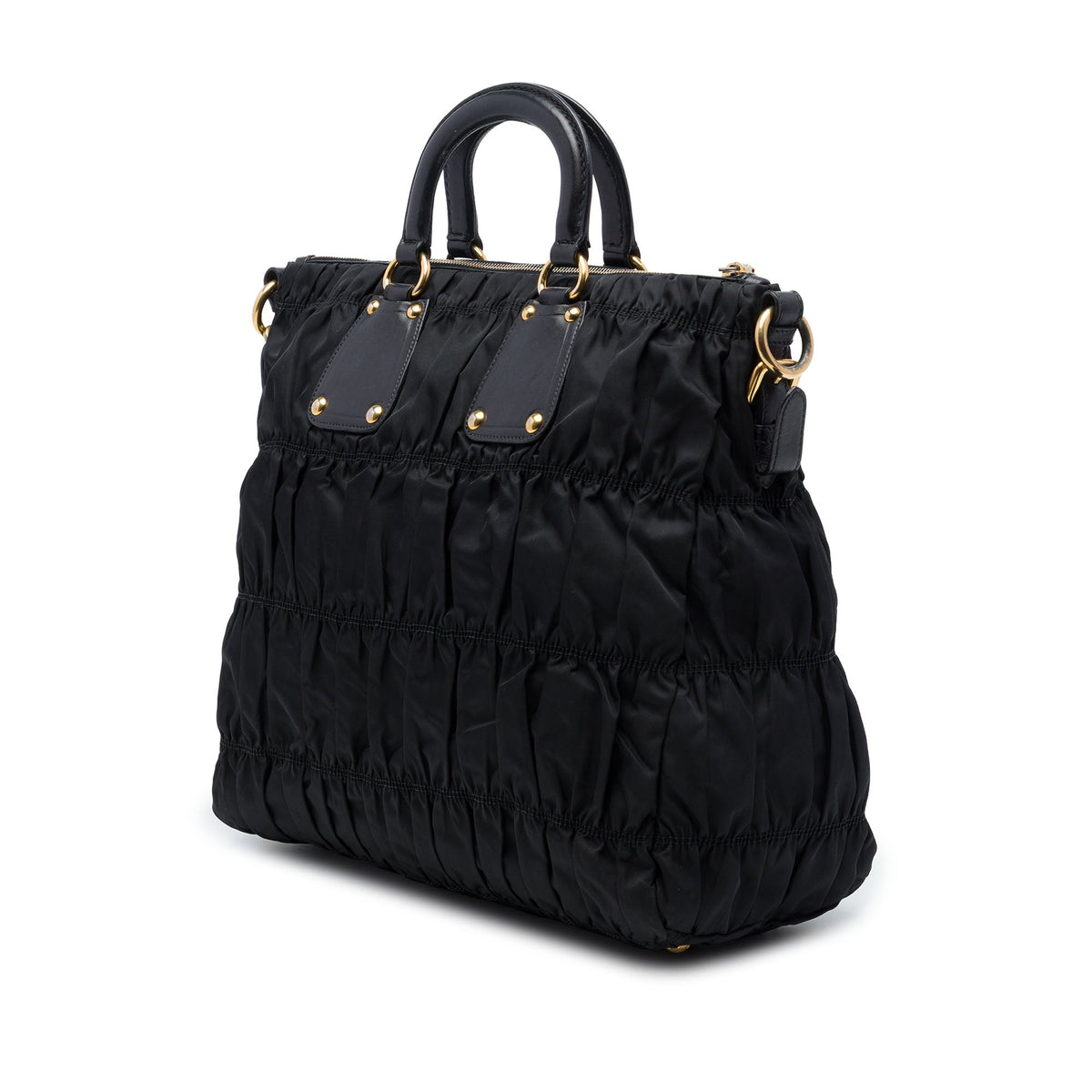 Prada Tessuto Gaufre Satchel — Black